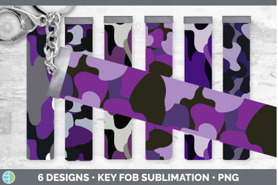 Purple Camo Key Fob | Wristlet Sublimation