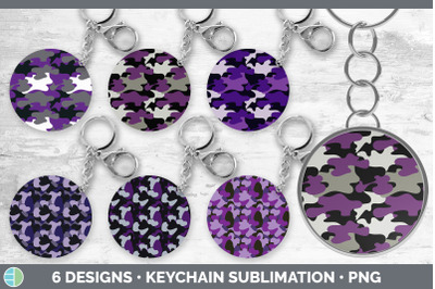 Purple Camo Keychain Bundle | Keyring Sublimation Designs