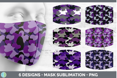 Purple Camo Mask | Sublimation Bundle Face Mask Designs