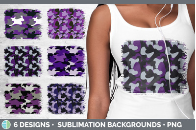 Purple Camo Distressed Sublimation Background Panel