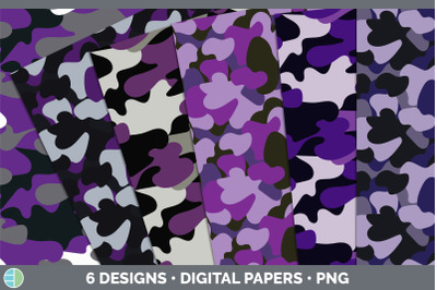 Purple Camo Backgrounds | Digital Scrapbook Papers