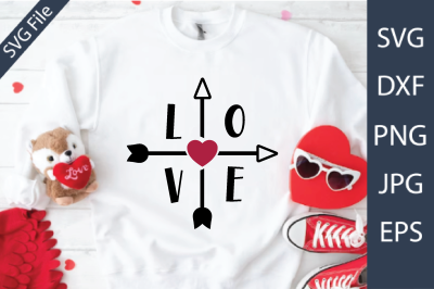 Love Valentine&#039;s Day Teacher SVG
