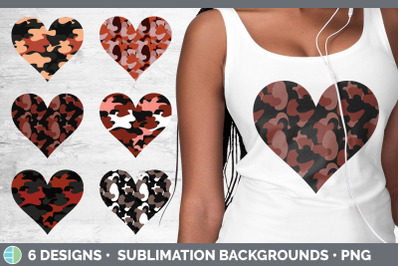 Red Camo Hearts Clipart