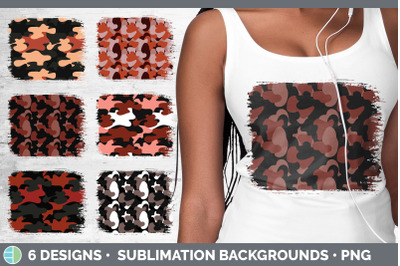 Red Camo Distressed Sublimation Background Panel