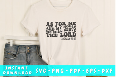 As for me and my house we will serve the lord wavy SVG&2C; Bible verse