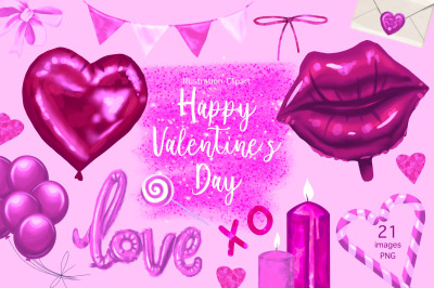 Watercolor Valentine&#039;s day, Clipart Love, Wedding clipart, PNG