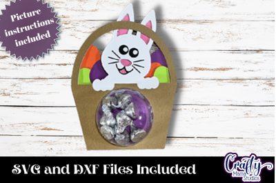 Easter Candy Dome Svg, Easter Bunny In Basket Candy Holder