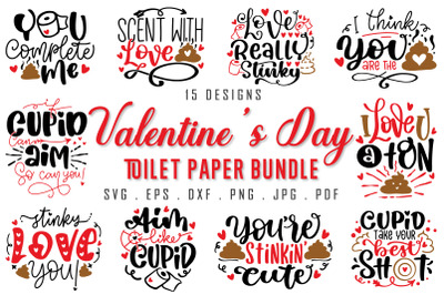 Valentine&#039;s Day Toilet Paper SVG Bundle