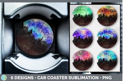 Night Sky Car Coaster | Sublimation Designs Bundle