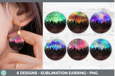 Night Sky Round Earring | Sublimation Designs Bundle