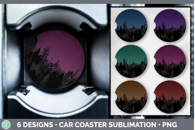 Night Sky Car Coaster | Sublimation Designs Bundle