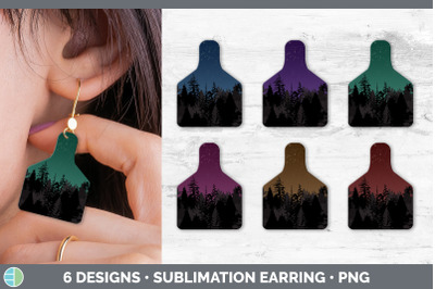 Night Sky Cow Tag Earring | Sublimation Cattle Ear Tag