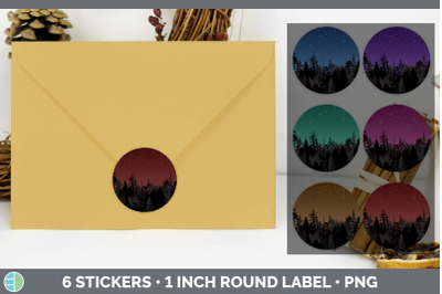 Night Sky Stickers | Sticker 1in Round Labels PNG Designs