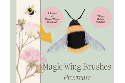Magic Wings Brushes for Procreate X 2 - Includes Colour Palette