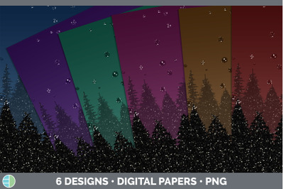 Night Sky Backgrounds | Digital Scrapbook Papers