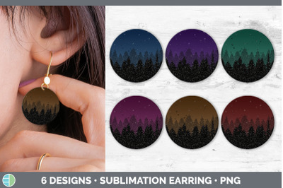 Night Sky Round Earring | Sublimation Designs Bundle