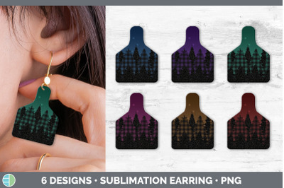 Night Sky Cow Tag Earring | Sublimation Cattle Ear Tag