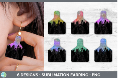 Night Sky Cow Tag Earring | Sublimation Cattle Ear Tag