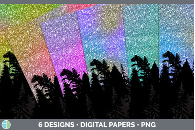 Night Sky Backgrounds | Digital Scrapbook Papers