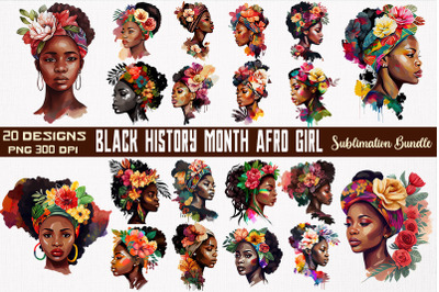 Black History Month Afro Girl Bundle