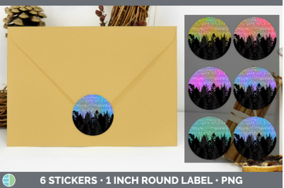 Night Sky Stickers | Sticker 1in Round Labels PNG Designs