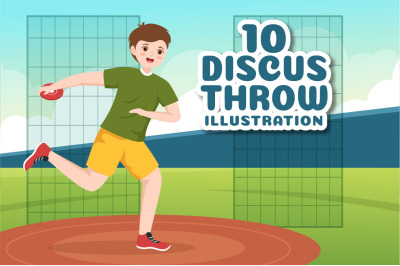 10 Discus Throw Playing Illustration