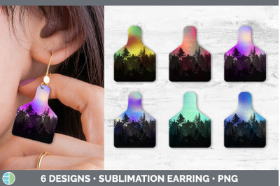 Night Sky Cow Tag Earring | Sublimation Cattle Ear Tag