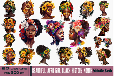 Beautiful Afro Girl Black History Month Bundle