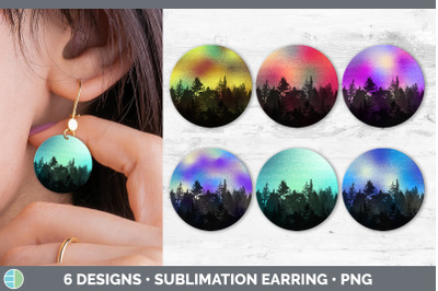 Night Sky Round Earring | Sublimation Designs Bundle