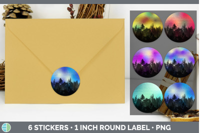 Night Sky Stickers | Sticker 1in Round Labels PNG Designs