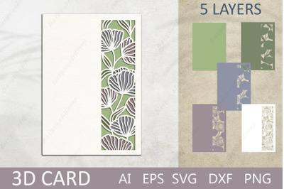 3d flower card svg, Layered wedding invitations