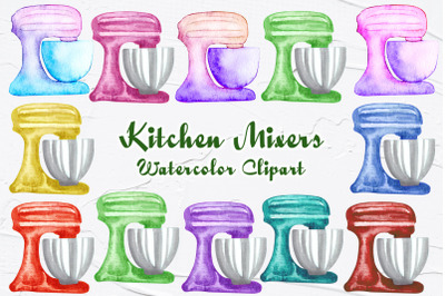 Kitchen Mixer clipart. Baking Watercolor Clipart.