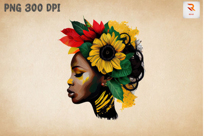 Afro Girl &amp; Flowers Black History