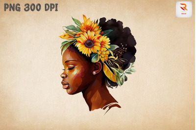 Afro Girl &amp; Flowers Black History 2