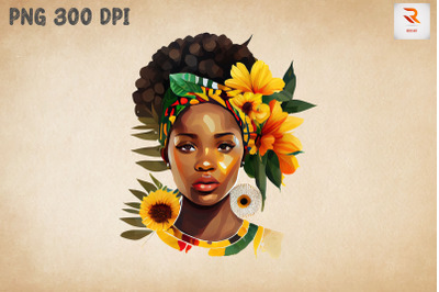 Afro Girl &amp; Flowers Black History 3