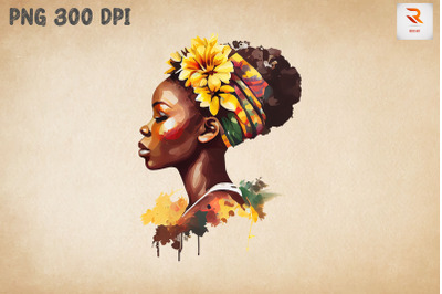 Afro Girl &amp; Flowers Black History 4