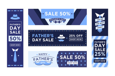 Father day offer banner. Happy fathers day sale badge&2C; holiday shoppin