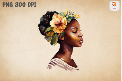 Afro Girl &amp; Flowers Black History 5