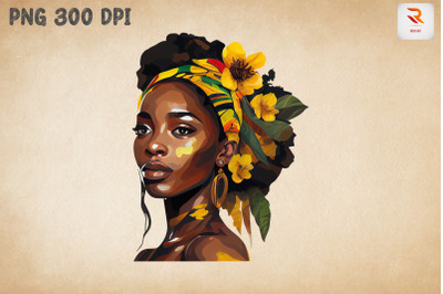 Afro Girl &amp; Flowers Black History 6