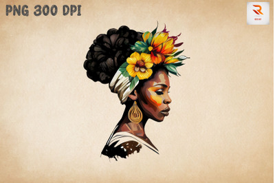 Afro Girl &amp; Flowers Black History 8