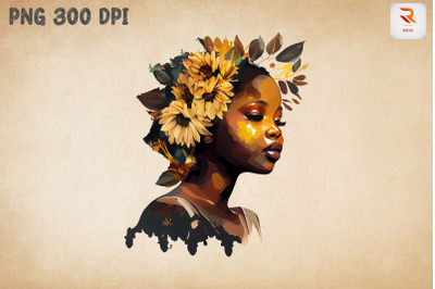 Afro Girl &amp; Flowers Black History 9