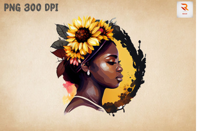 Afro Girl &amp; Flowers Black History 11