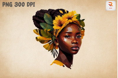 Afro Girl &amp; Flowers Black History 12