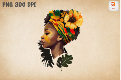 Afro Girl &amp; Flowers Black History 13