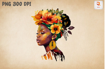 Afro Girl &amp; Flowers Black History 15