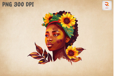 Afro Girl &amp; Flowers Black History 17