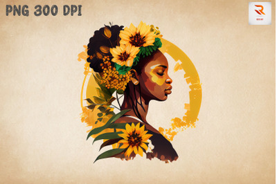 Afro Girl &amp; Flowers Black History 19