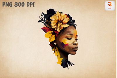 Afro Girl &amp; Flowers Black History 20