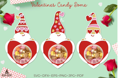 Gnome valentine candy dome | Valentines day candy holder
