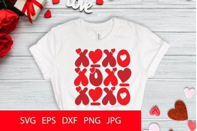 XOXO PNG SVG&2C; Valentine Shirt SVG